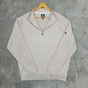 FootJoy Golf Pullover Mens XL Beige 1/4 Zip Oak Ridge CC Embroidered Sweatshirt
